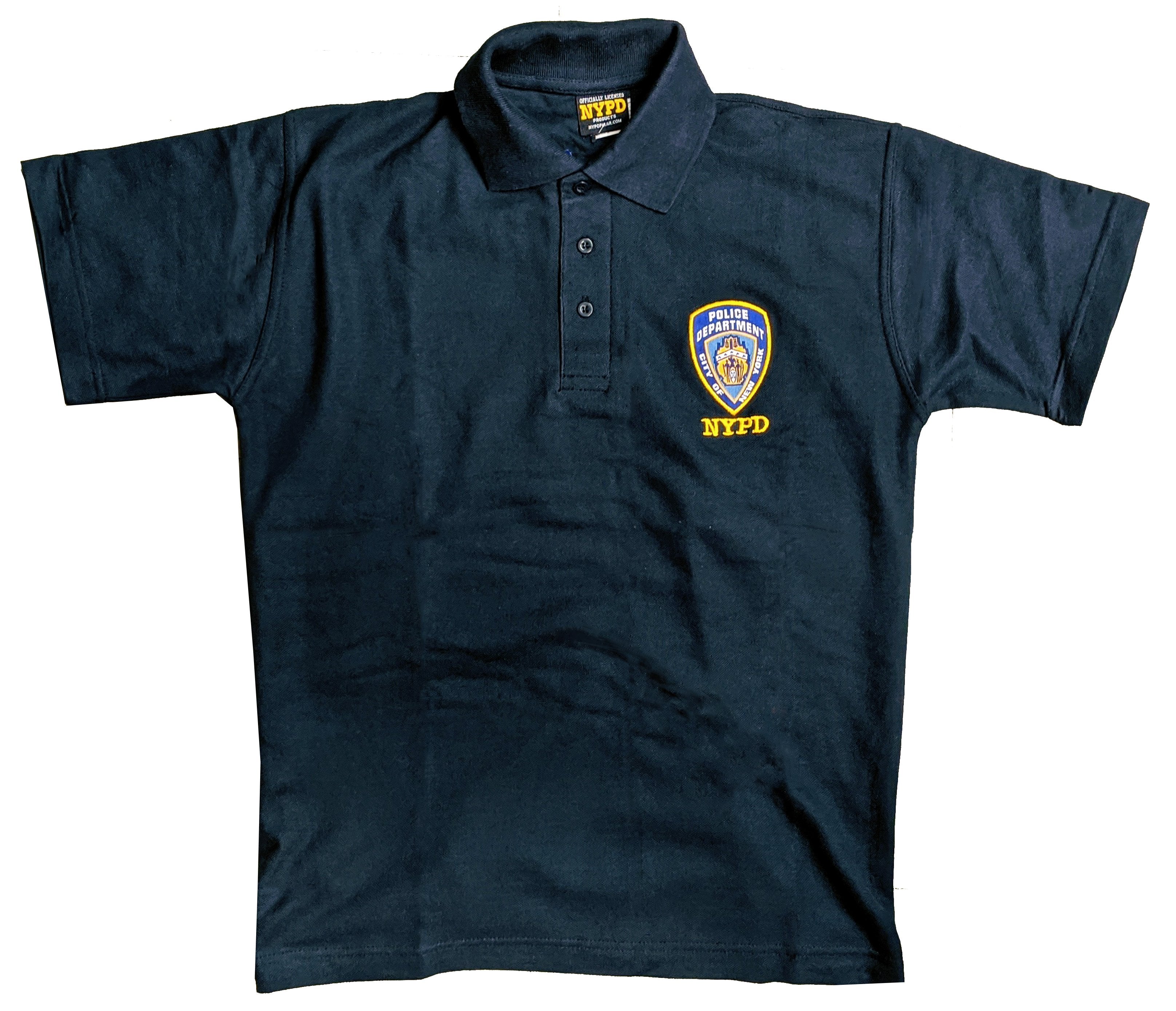 NYPD Polo Homme Logo Officiel Brodé Bleu Marine