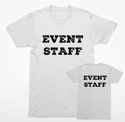 Professional Event T-Shirt - Rustic Design for Staff (Front & Back, NR-A) Soft Cotton Tees