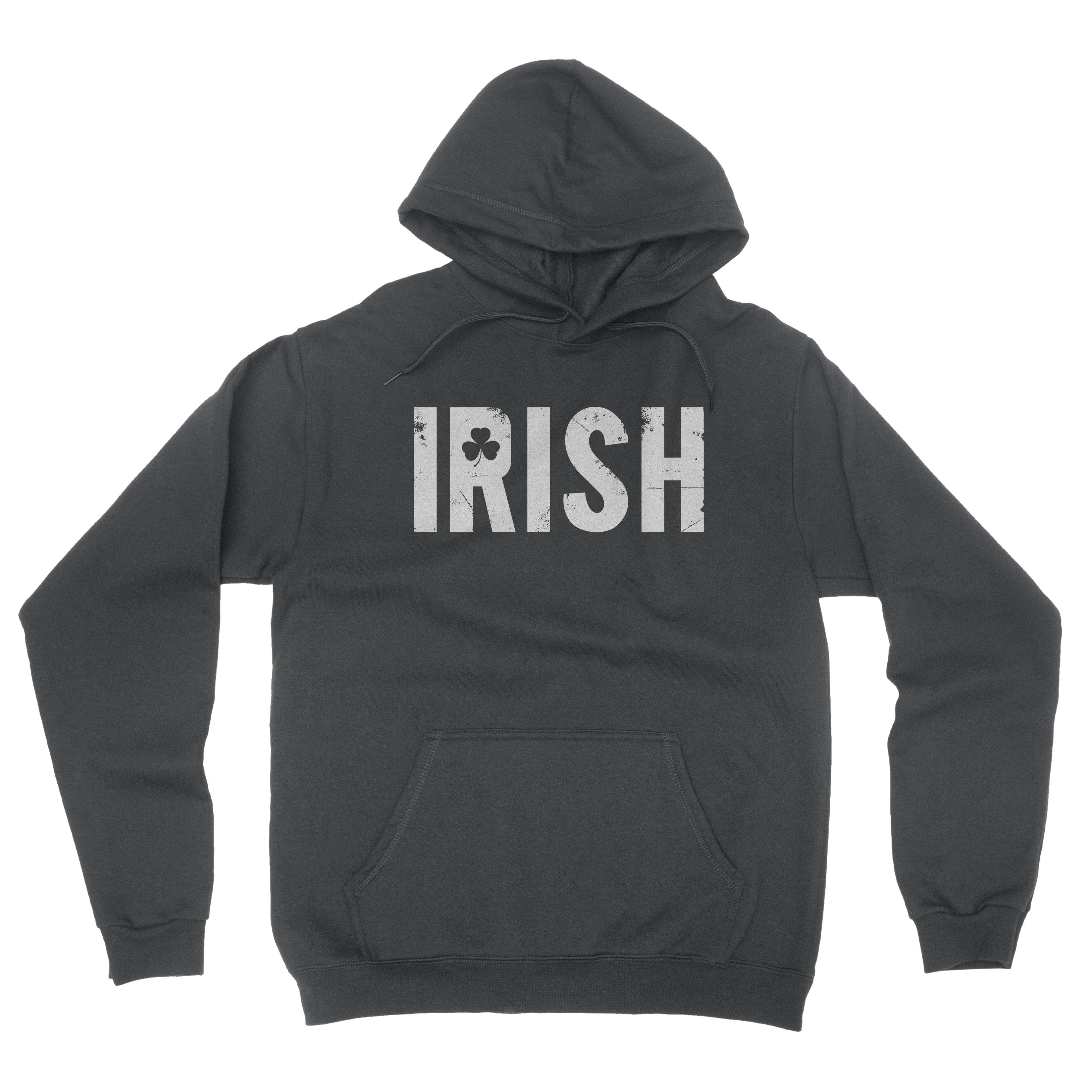 Retro Ireland Flag Charcoal Hoodie - St. Patrick's Day - Irish Apparel Men's & Kids - NYC Factory