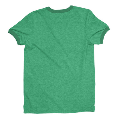 Shamrock Ringer Tee Men's Distressed Design Heather Green