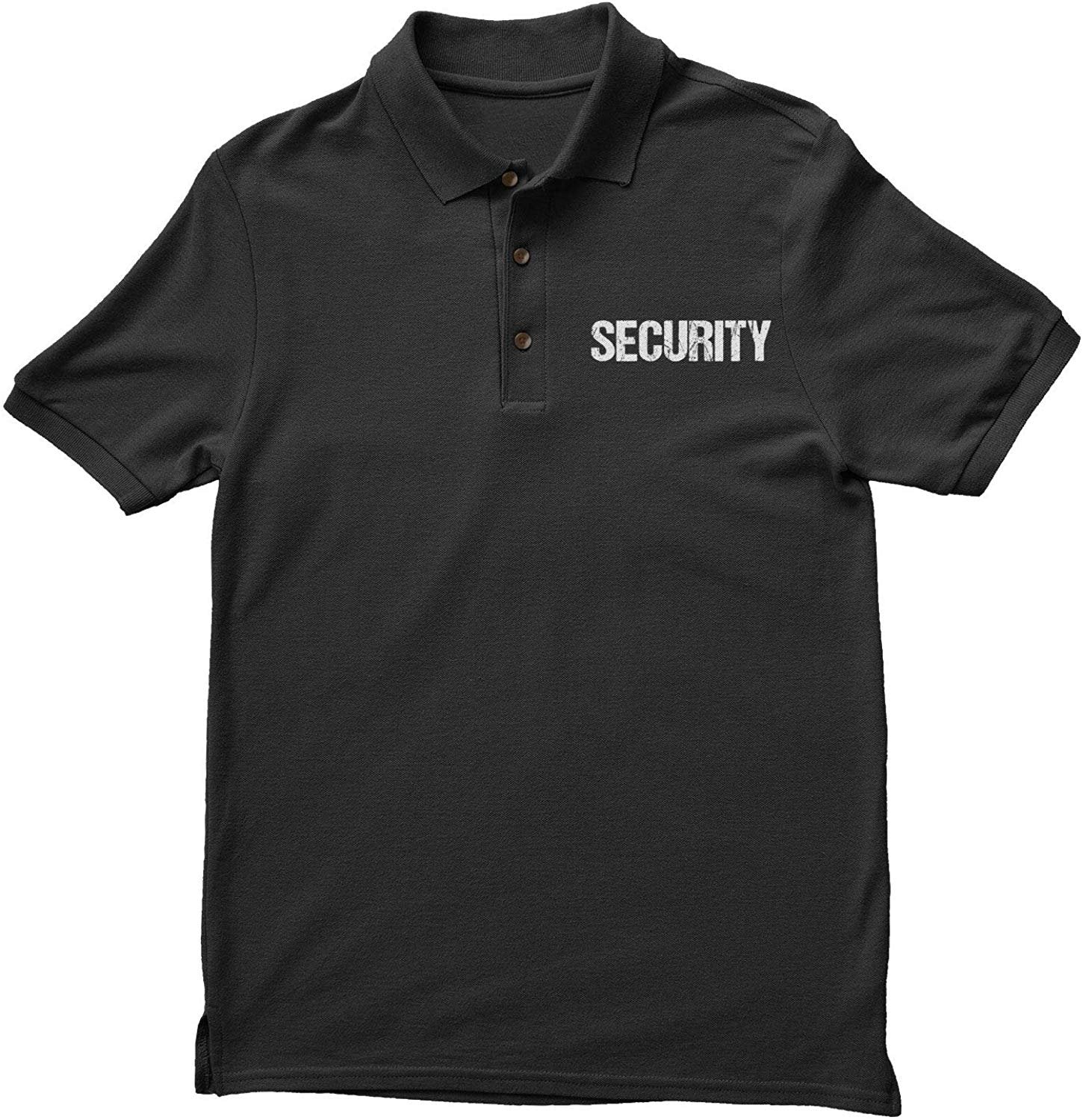 Sicherheits-Poloshirt Front- und Rückendruck (Distressed, Schwarz &amp; Weiß)