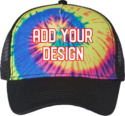 Design your own tie-dye trucker hat / Custom Tie-Dyed 5-Panel Cap