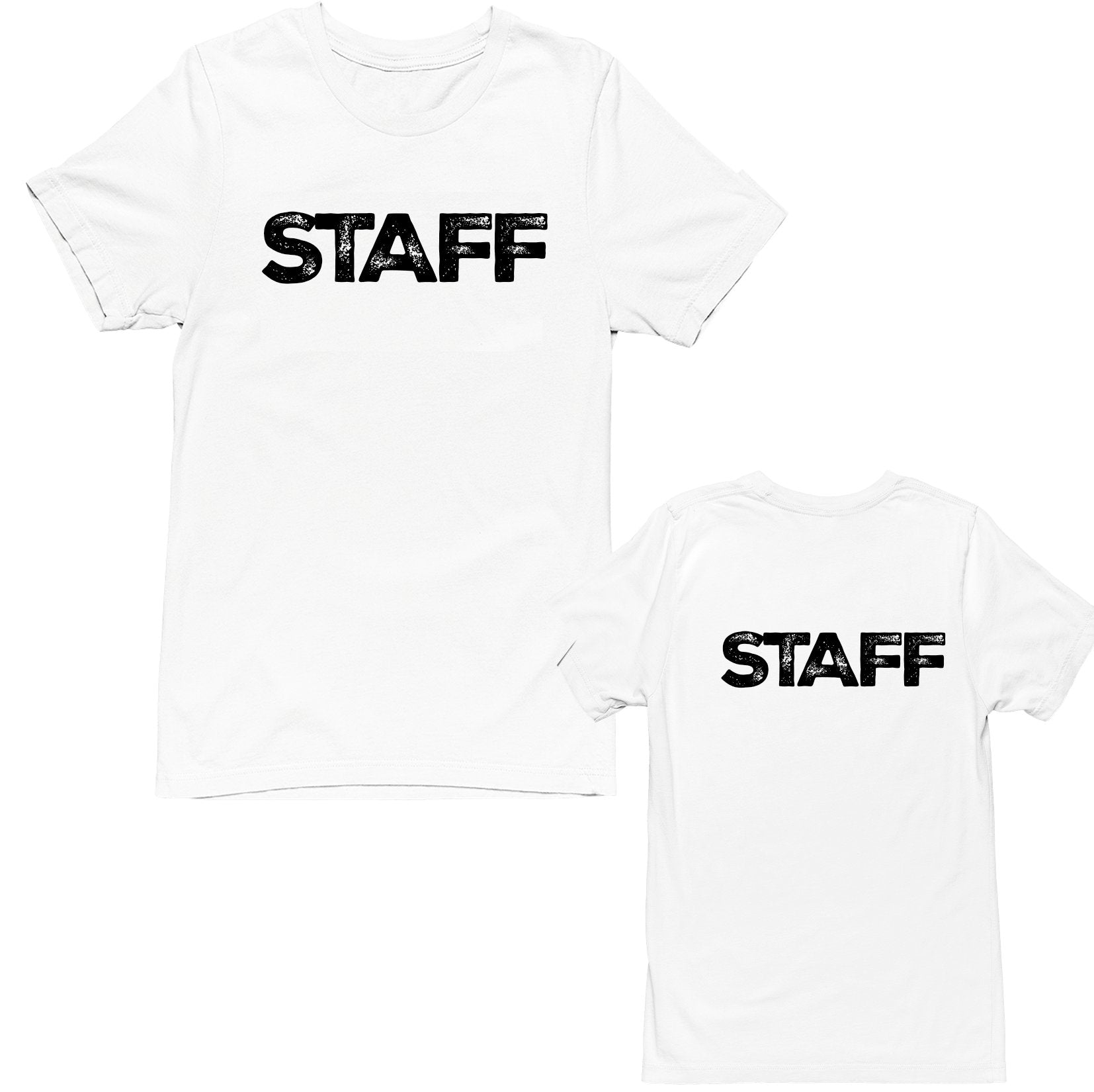 Staff Tees - Men's Unisex - Rustic Design - Soft Cotton Tees (NR-A, Front & Back) All Colors & Sizes