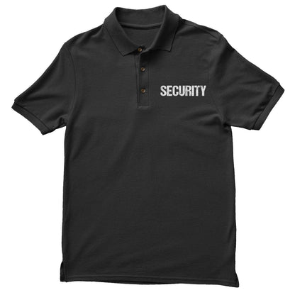 Security Polo Shirt Front & Back Print (Distressed, Safety Green & Black)