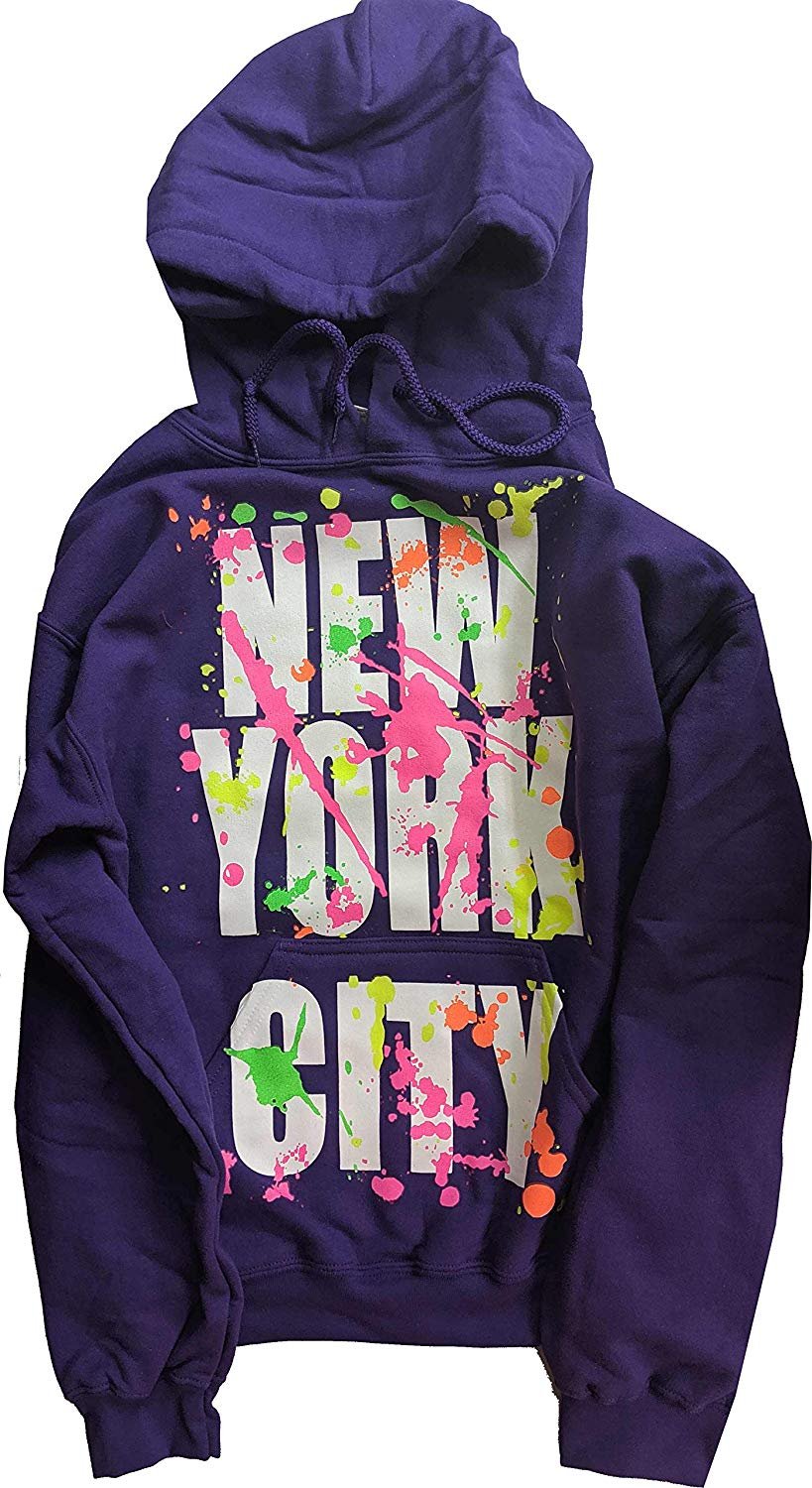 New York Paint Splash Sweat à Capuche Adulte Unisexe Violet