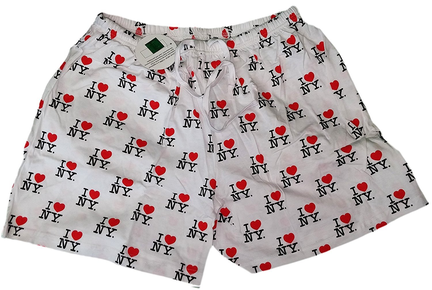 Weiß I Love NY Boxershorts Unisex Nachtwäsche New York Souvenir Geschenk