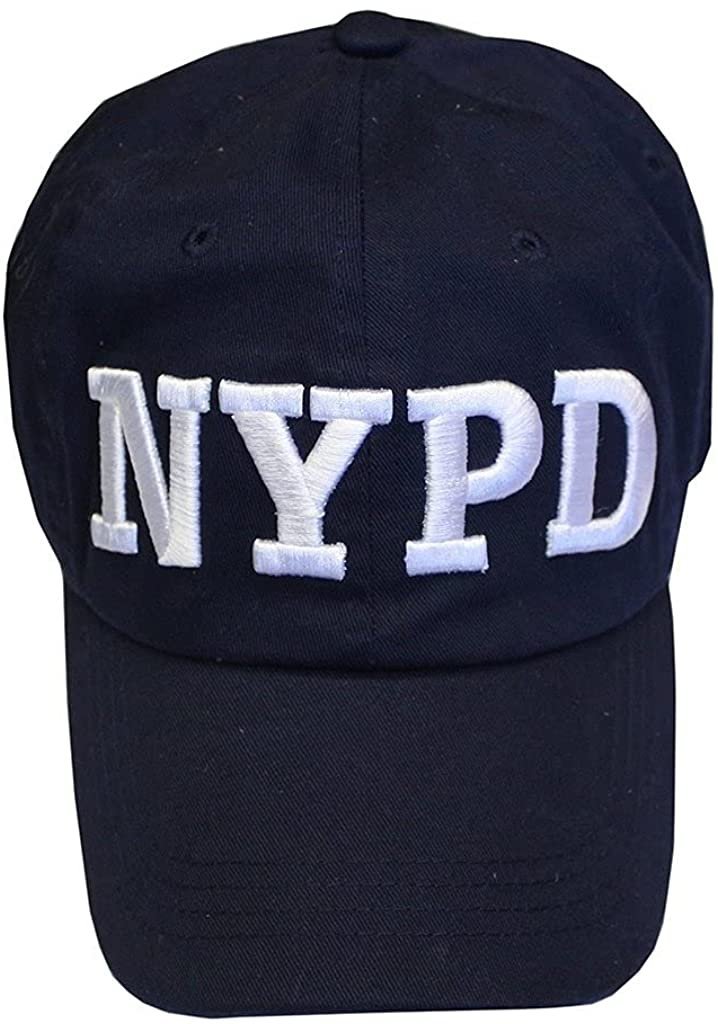 Men's NYPD Baseball Hats (Navy, Gold, Thick Letters)