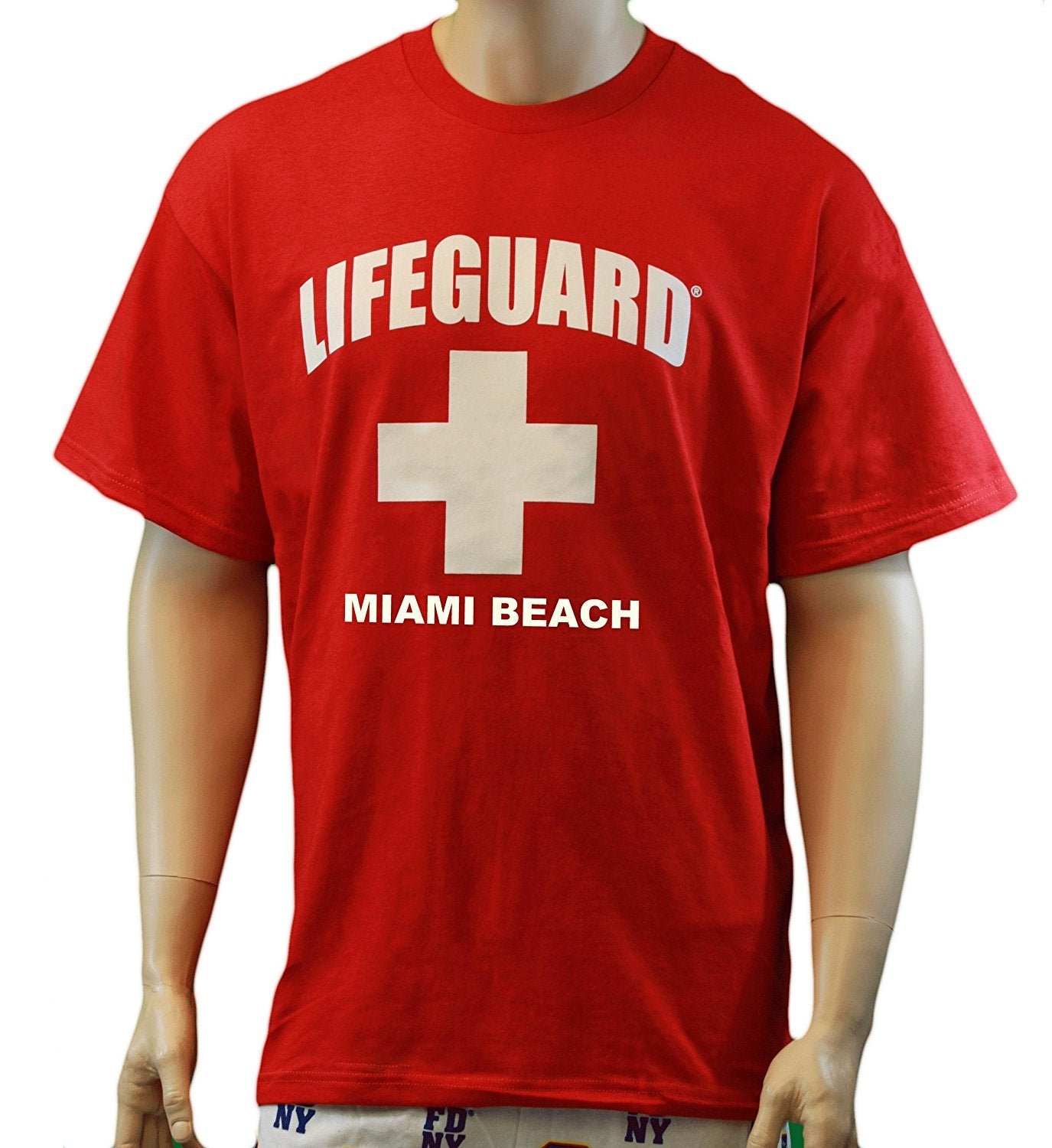 T-shirt Lifeguard Miami Beach T-shirt officiel Life Guard sous licence rouge