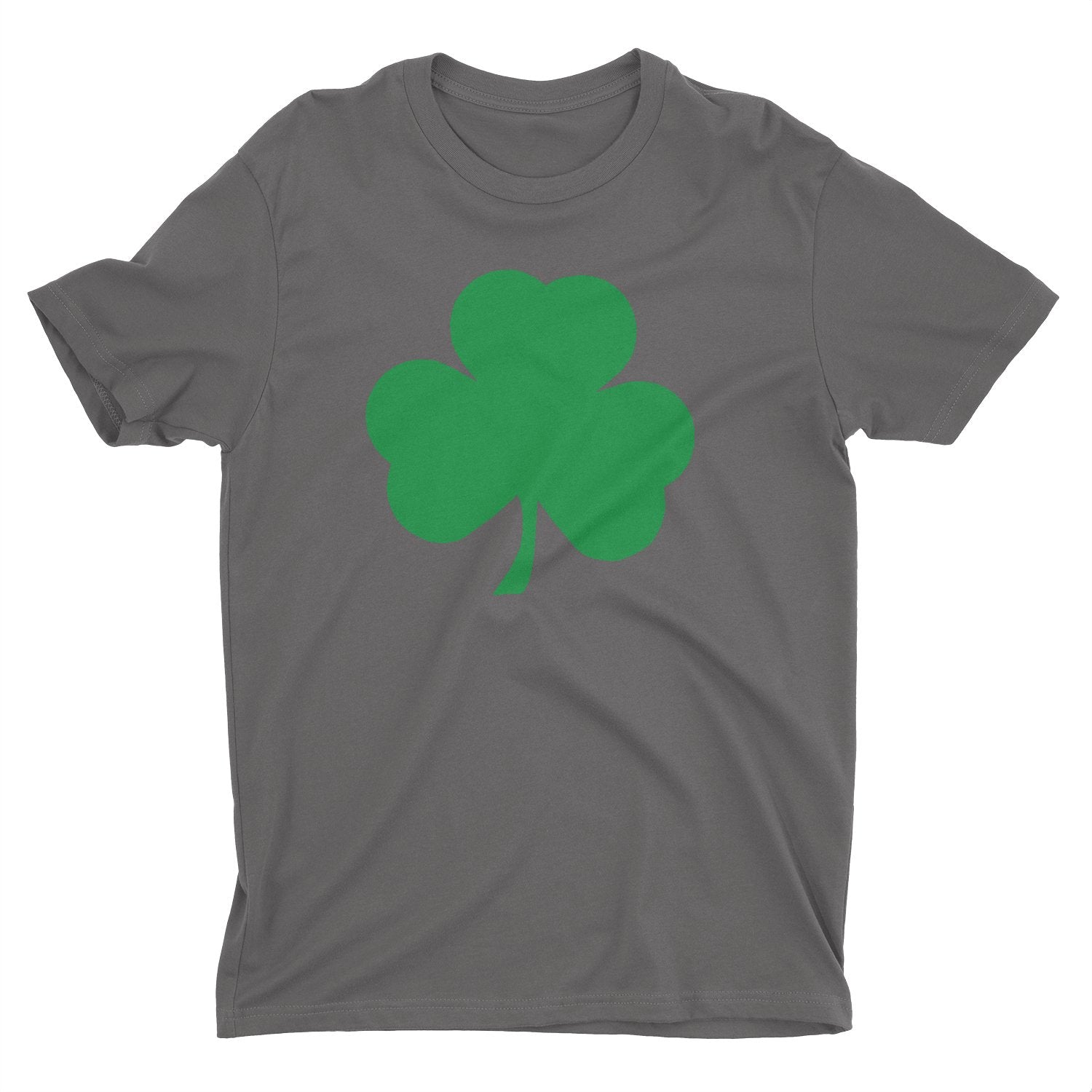 Shamrock Kids T-Shirt (Big Solid Design, Charcoal &amp; Green)