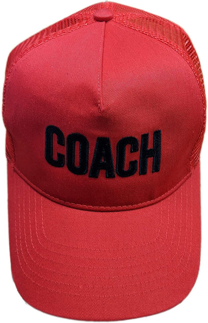 Coach Baseball Hat Embroidered USA Recycled Cotton Mesh Trucker Cap