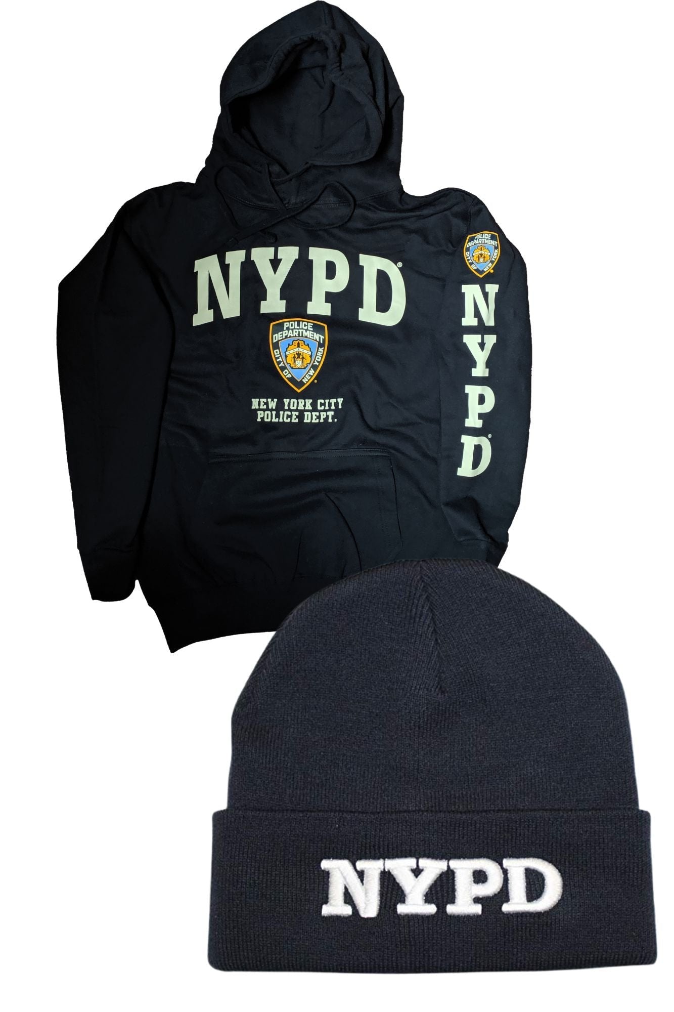 Men's NYPD Cold Weather Bundle Hoodie & Beanie | Official NYC