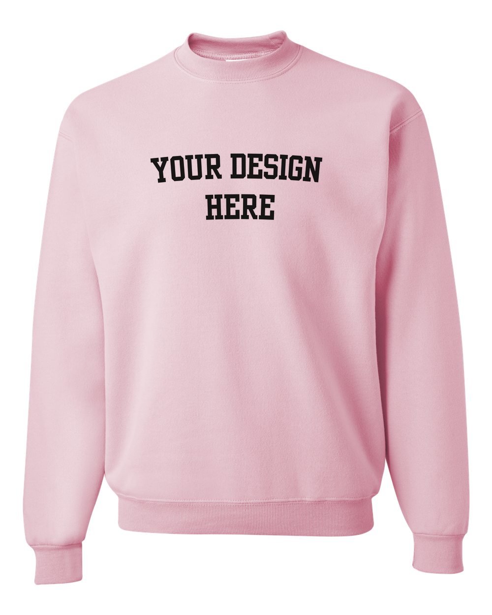 Your Design Here Black Print Custom Crewneck Sweatshirt