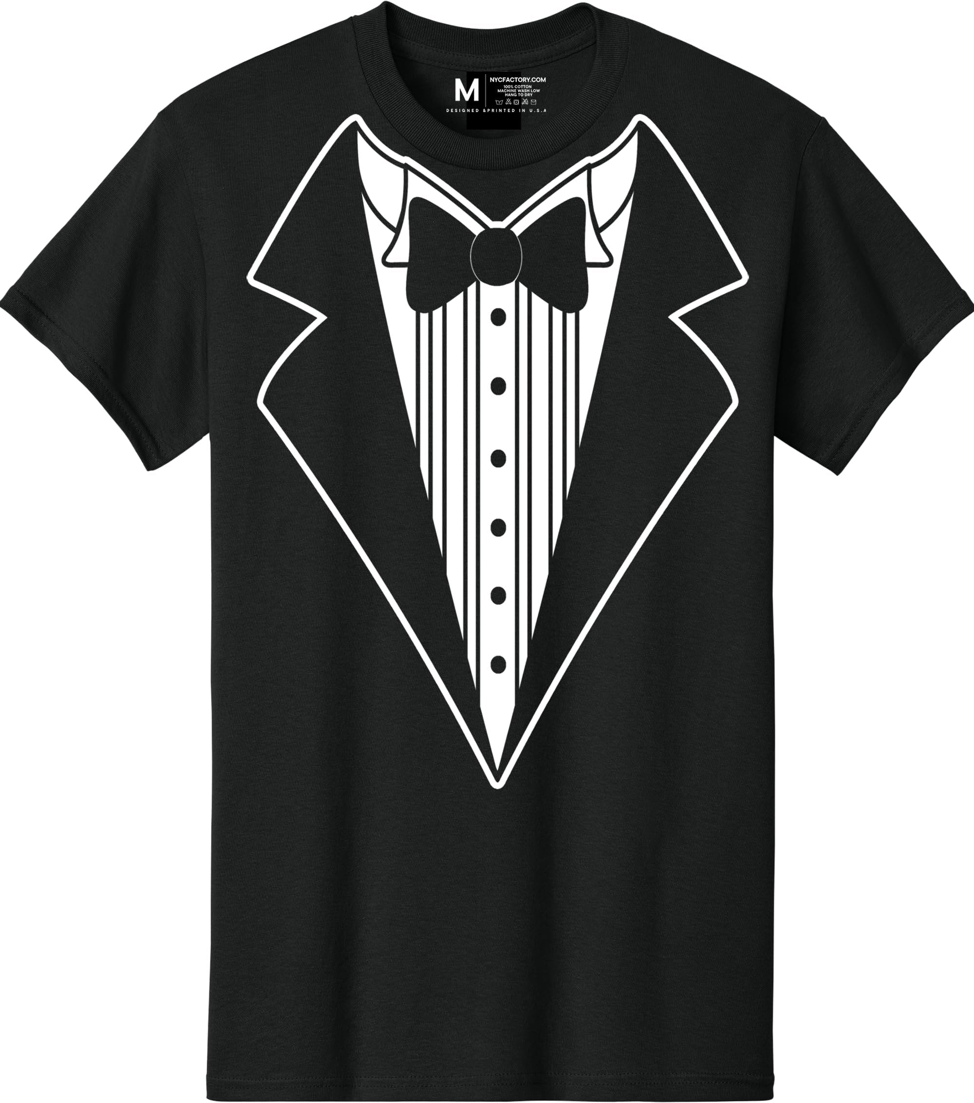 Men's Funny Tuxedo T-Shirt (Black, Bowtie)