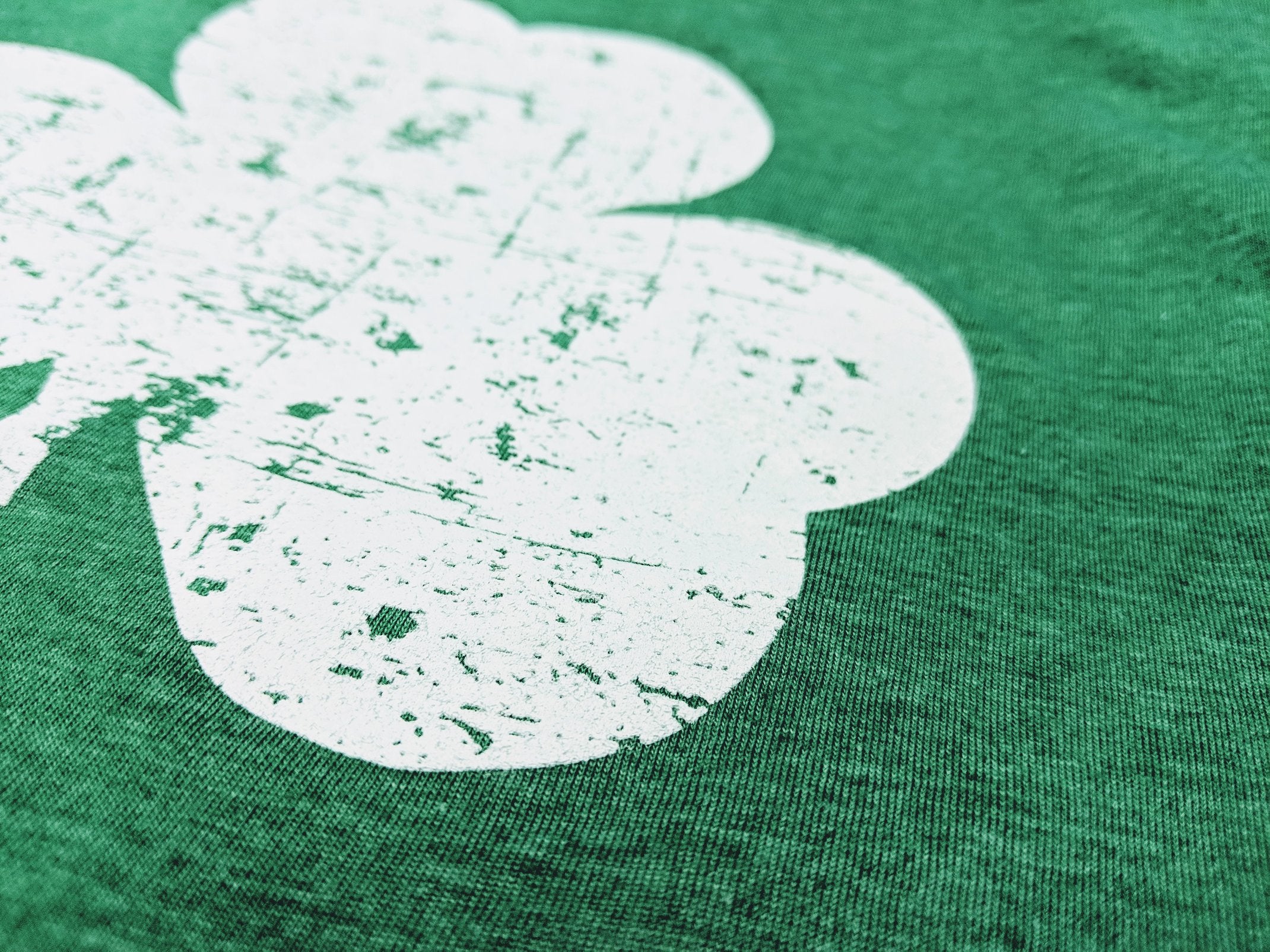 Shamrock Ringer Tee Men's Distressed Design Heather Green