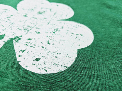 Shamrock Ringer Tee Men's Distressed Design Heather Green