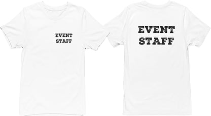 Professional Event T-Shirt - Rustic Design for Staff (Front & Back, NR-A) Soft Cotton Tees