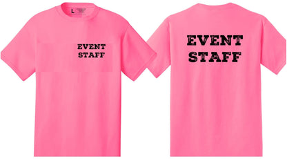 Professional Event Men's Unisex Staff Tees - Front & Back All Colors & Sizes In Stock - NYC Factory