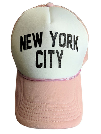 New York City Baseball Hat Screen-Printed Mesh Trucker Cap