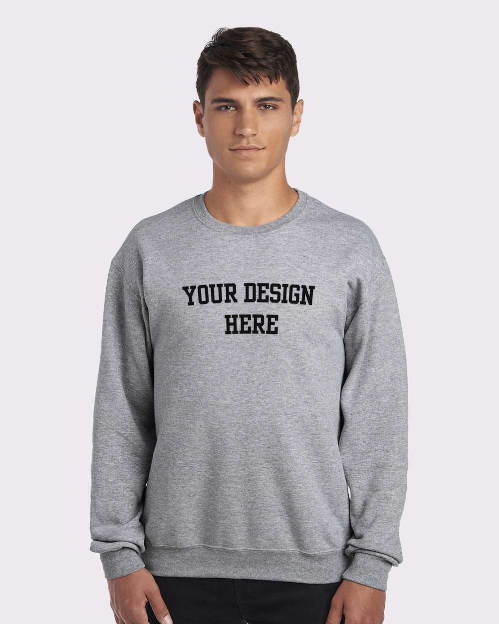 Your Design Here Black Print Custom Crewneck Sweatshirt