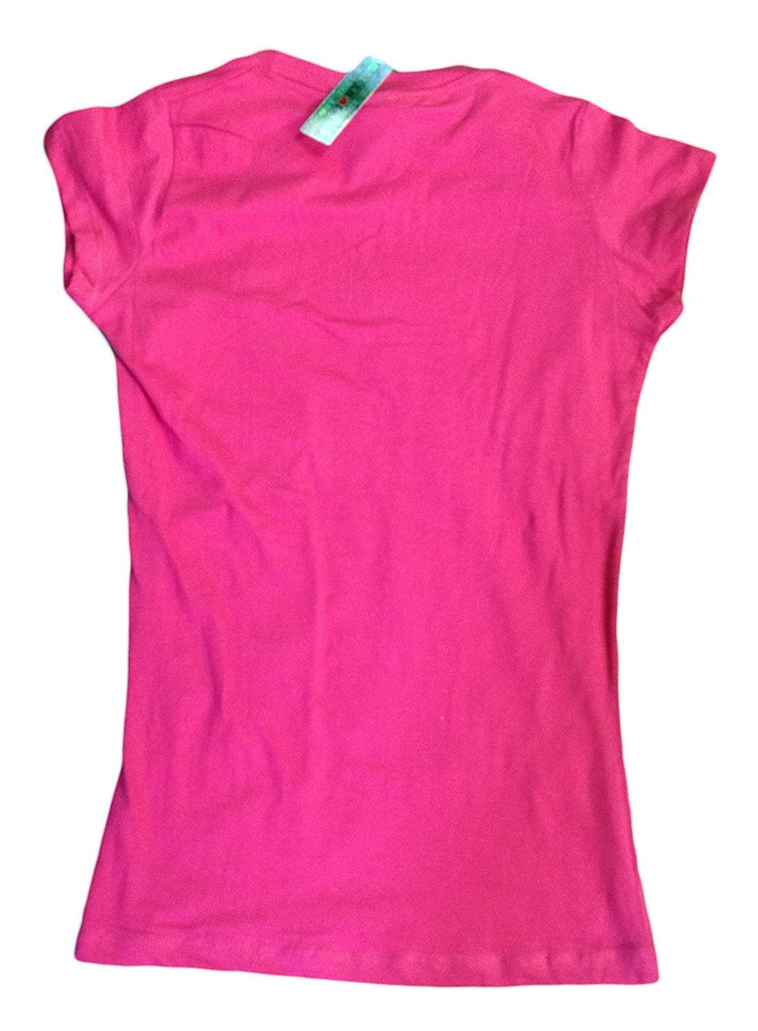 I Love NY New York T-shirt à col en V pour femme Spandex Heart Hot Pink