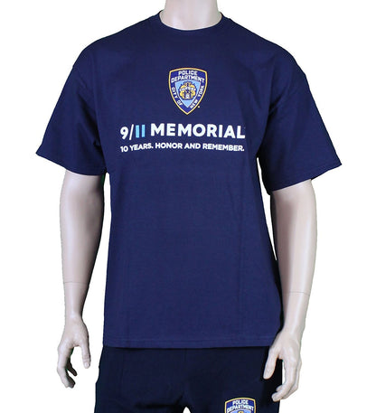 9/11 Offiziell lizenziertes Memorial NYPD Kurzarm-T-Shirt Navy