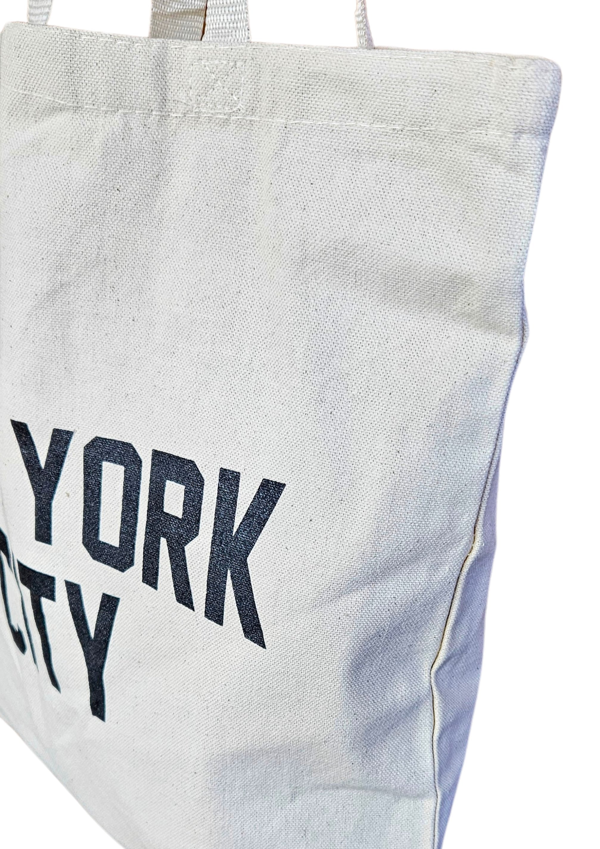 New York City - Natural Handle - Tote Bag Vintage Style Retro NYC Cotton Canvas