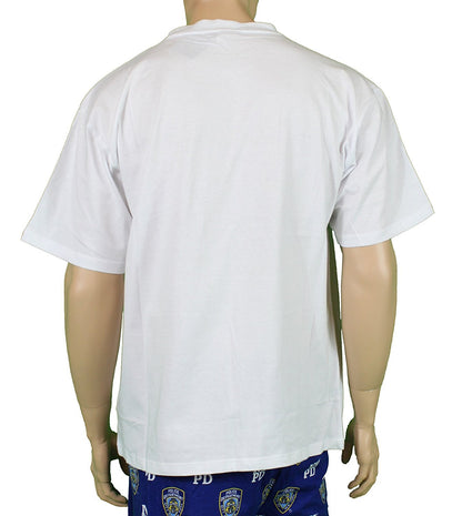 NYPD Men's T-Shirt (Embroidered Chest Design, White)