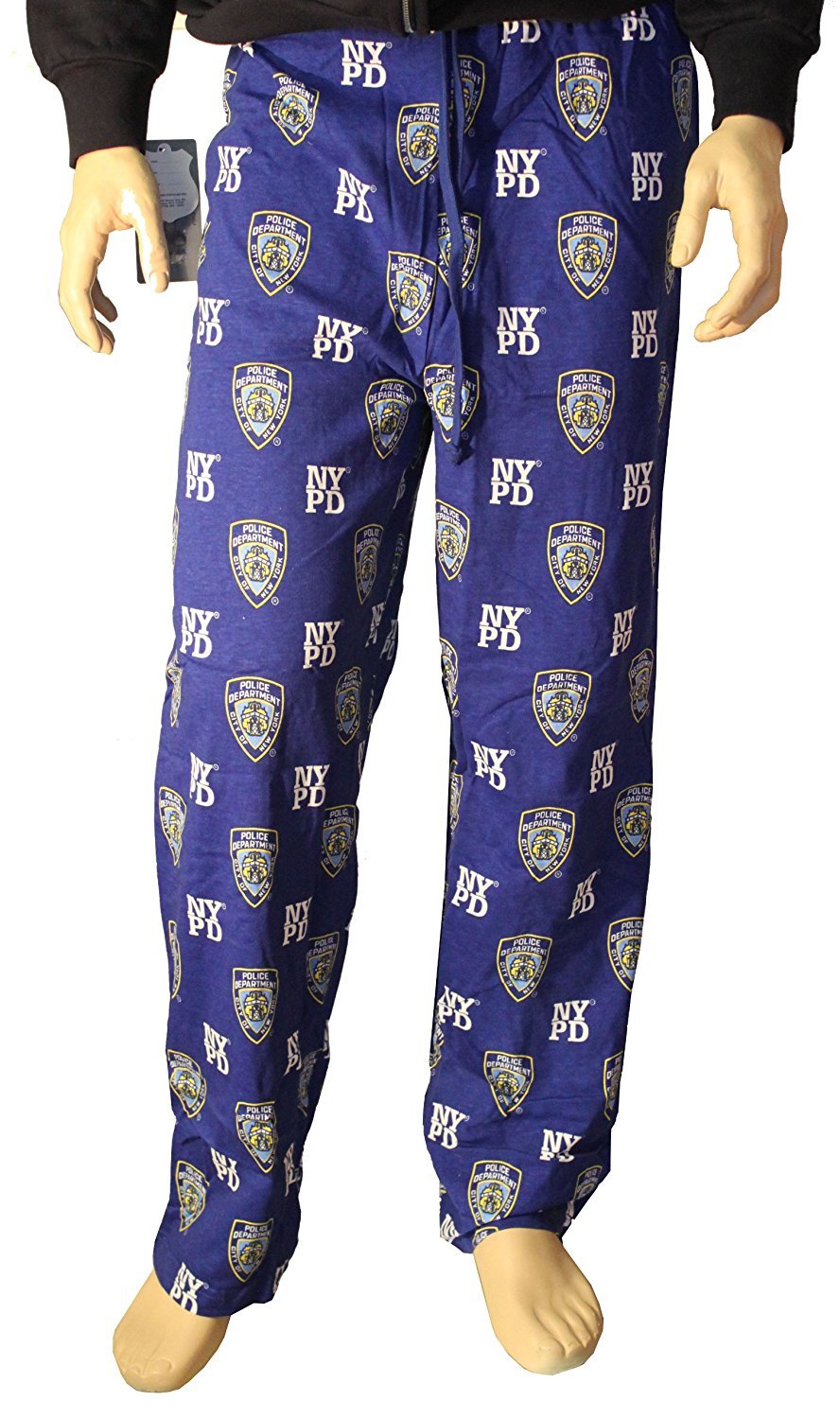 Men's NYPD Lounge Pants Pajama Sleep Bottoms Blue Line Police