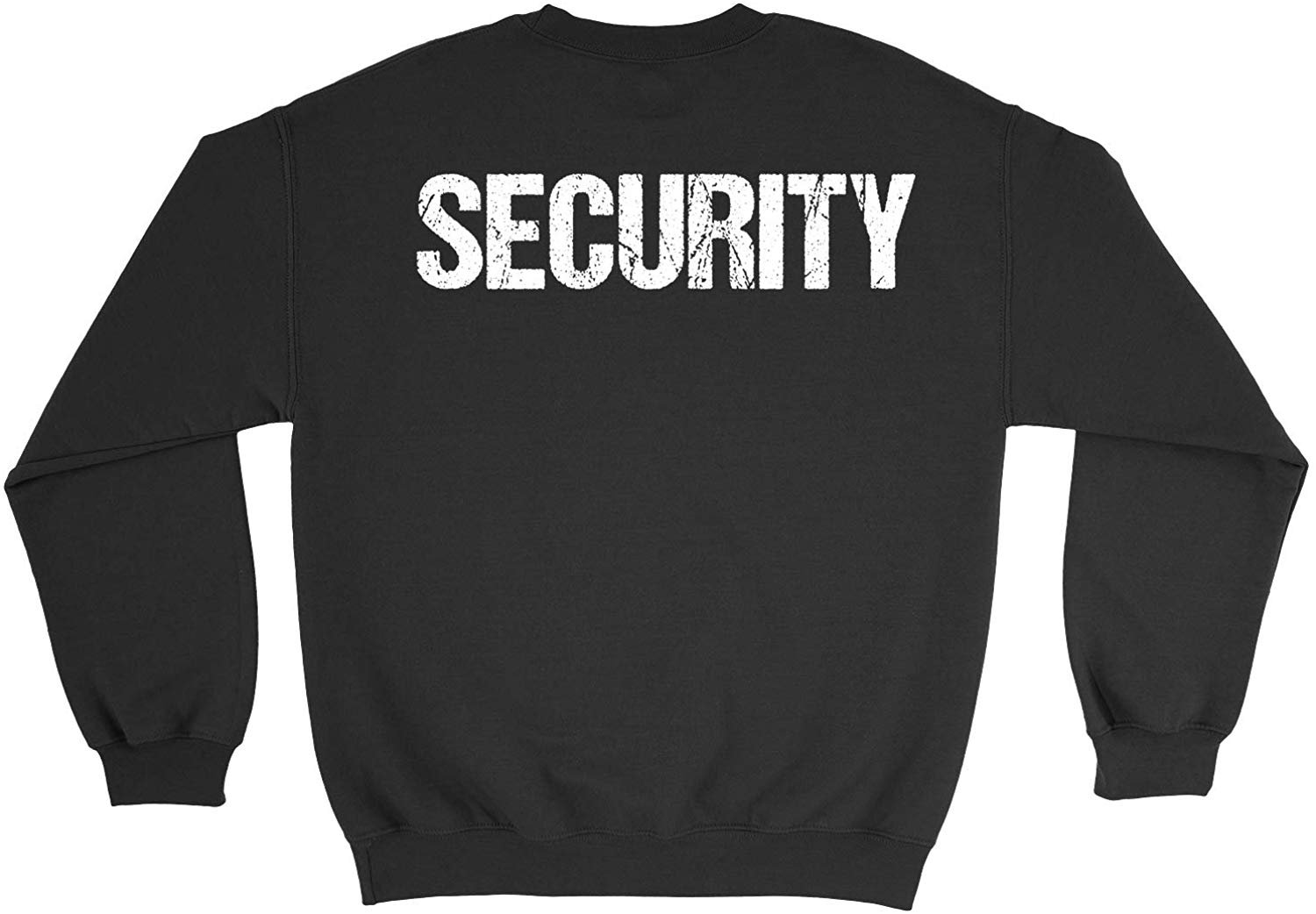 Security Rundhals-Sweatshirt für Herren (Distressed Design, Schwarz/Weiß)