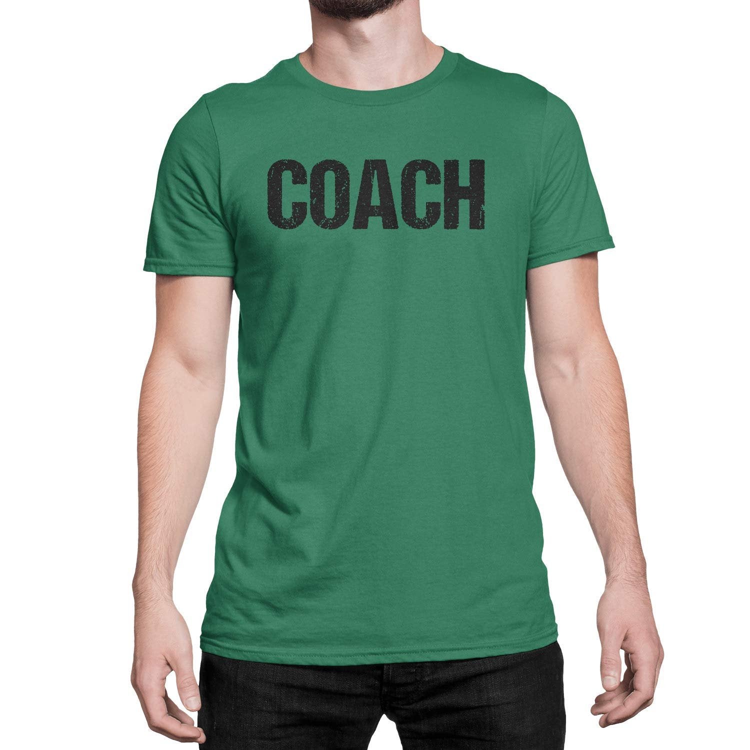 Coach T-shirt Sports Coaching Tee Shirt (vert et noir, vieilli)