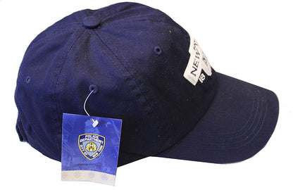 Men's NYPD Baseball Hats / All Styles / Officially Licensed Caps (Black & White, Distressed)