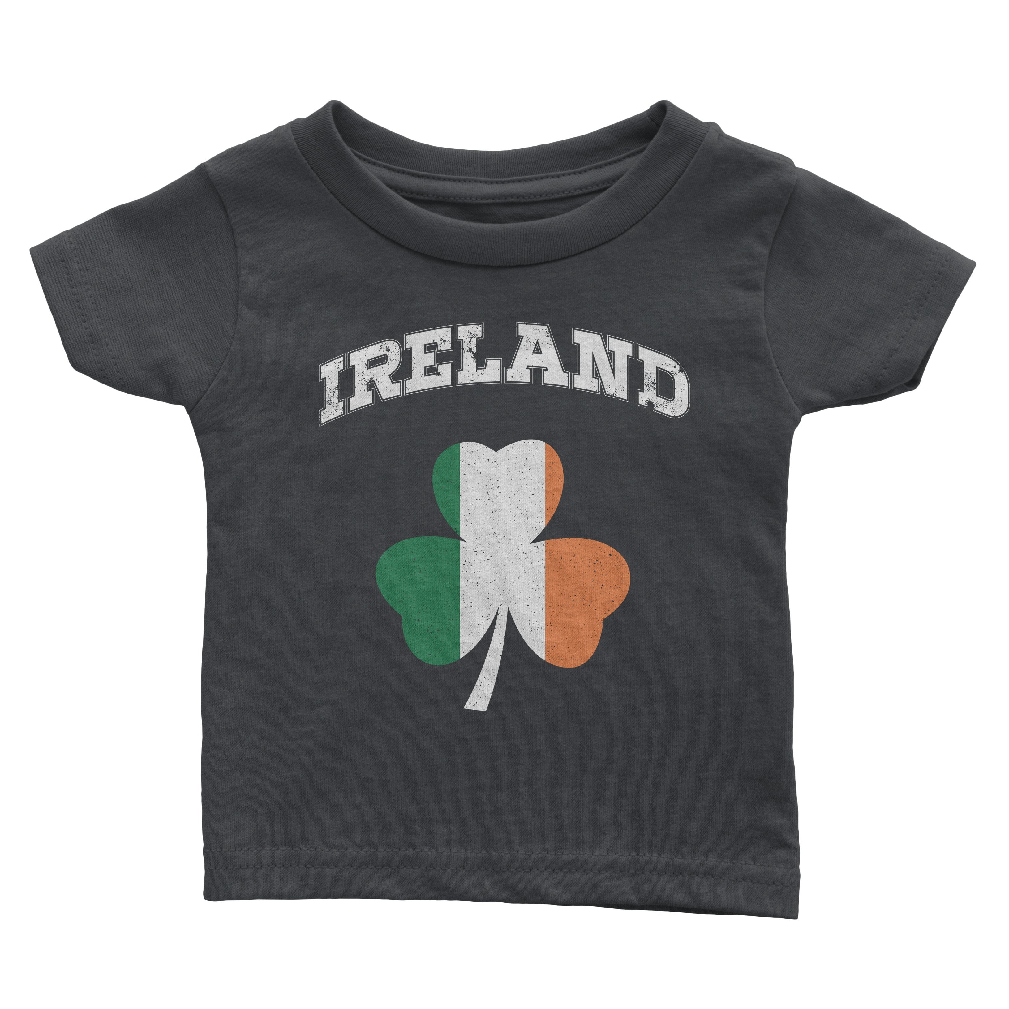 Kids Irish St Patricks Day Pride Tee Ireland Flag Shirt (Charcoal)