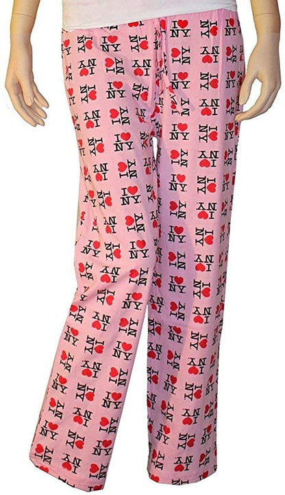 I Love NY Lounge Pants Pajama (Light Pink, Adult Unisex)