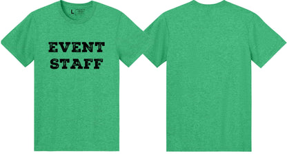 Professional Event T-Shirt - Rustic Design for Staff (Front & Back, NR-A) Soft Cotton Tees