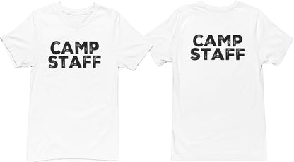 CAMP Staff T-Shirt Summer Counselor Rustic Design Cotton Tee (Front & Back)