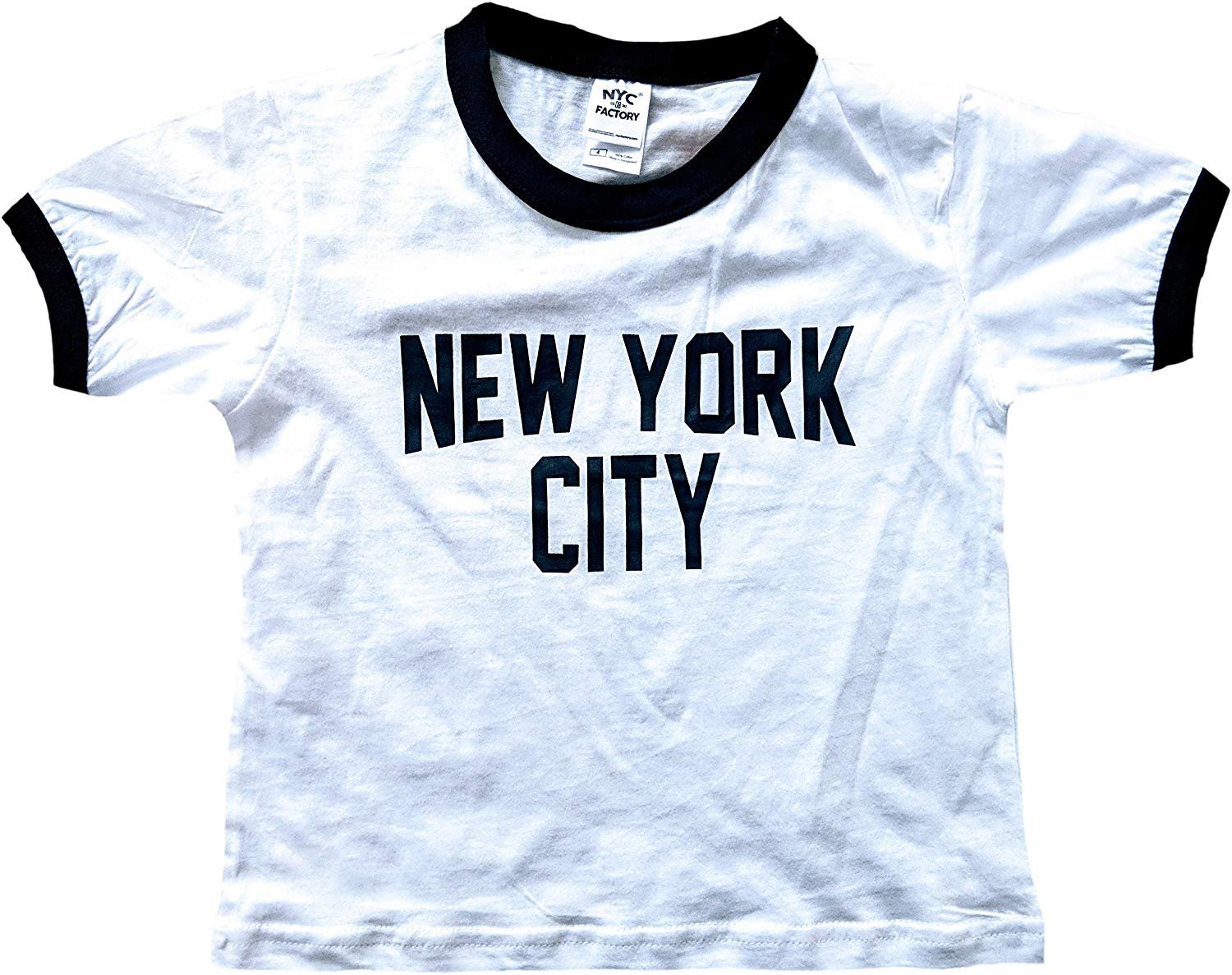 New York City Ringer T-Shirt für Kleinkinder (Weiß/Schwarz)
