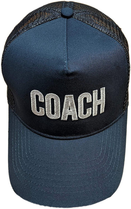 Coach Baseball Hat Embroidered USA Recycled Cotton Mesh Trucker Cap