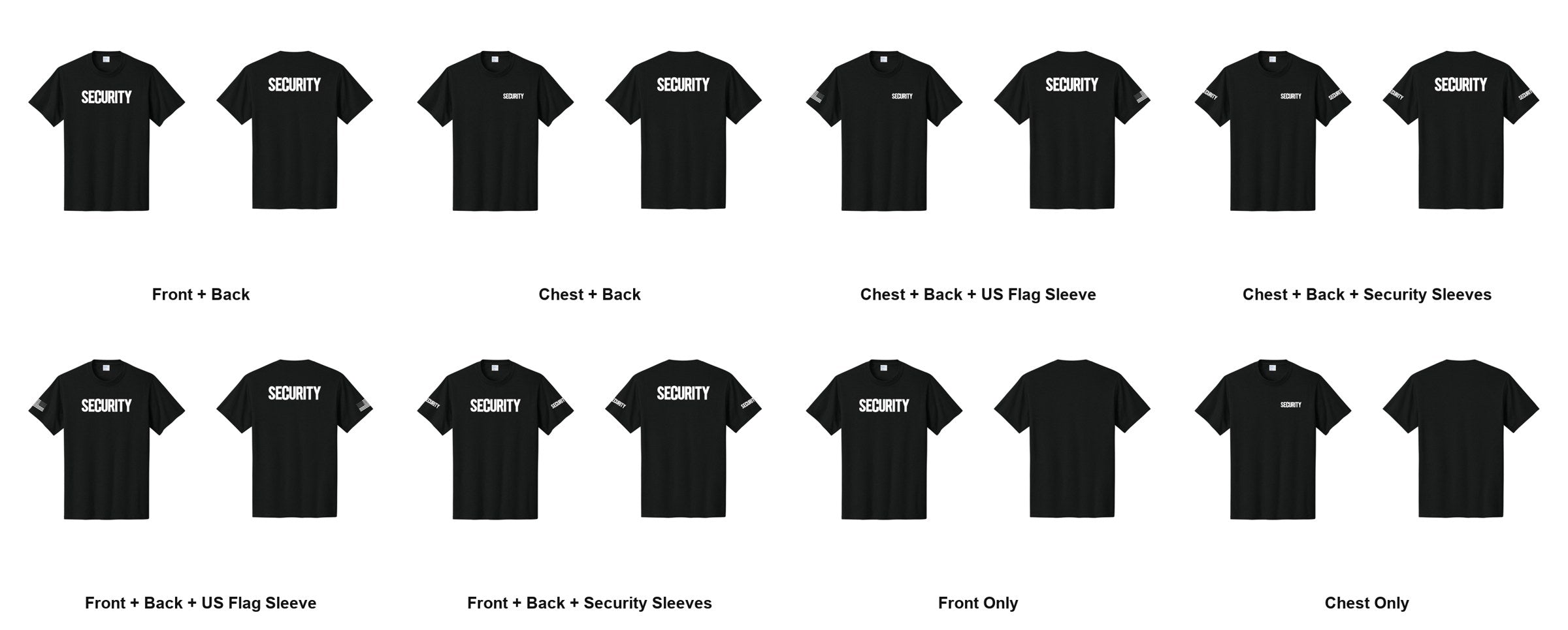 SECURITY t-shirt print layouts