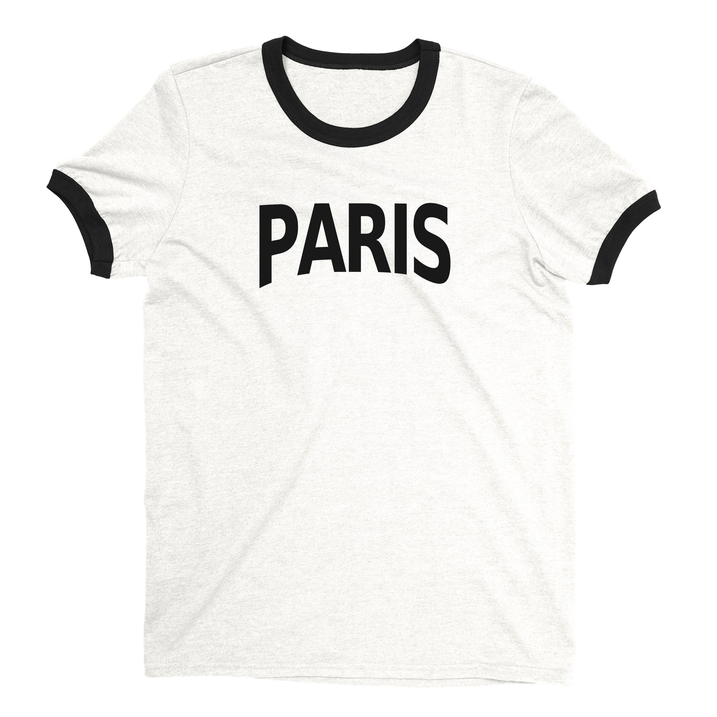 Paris Ringer Tee — White