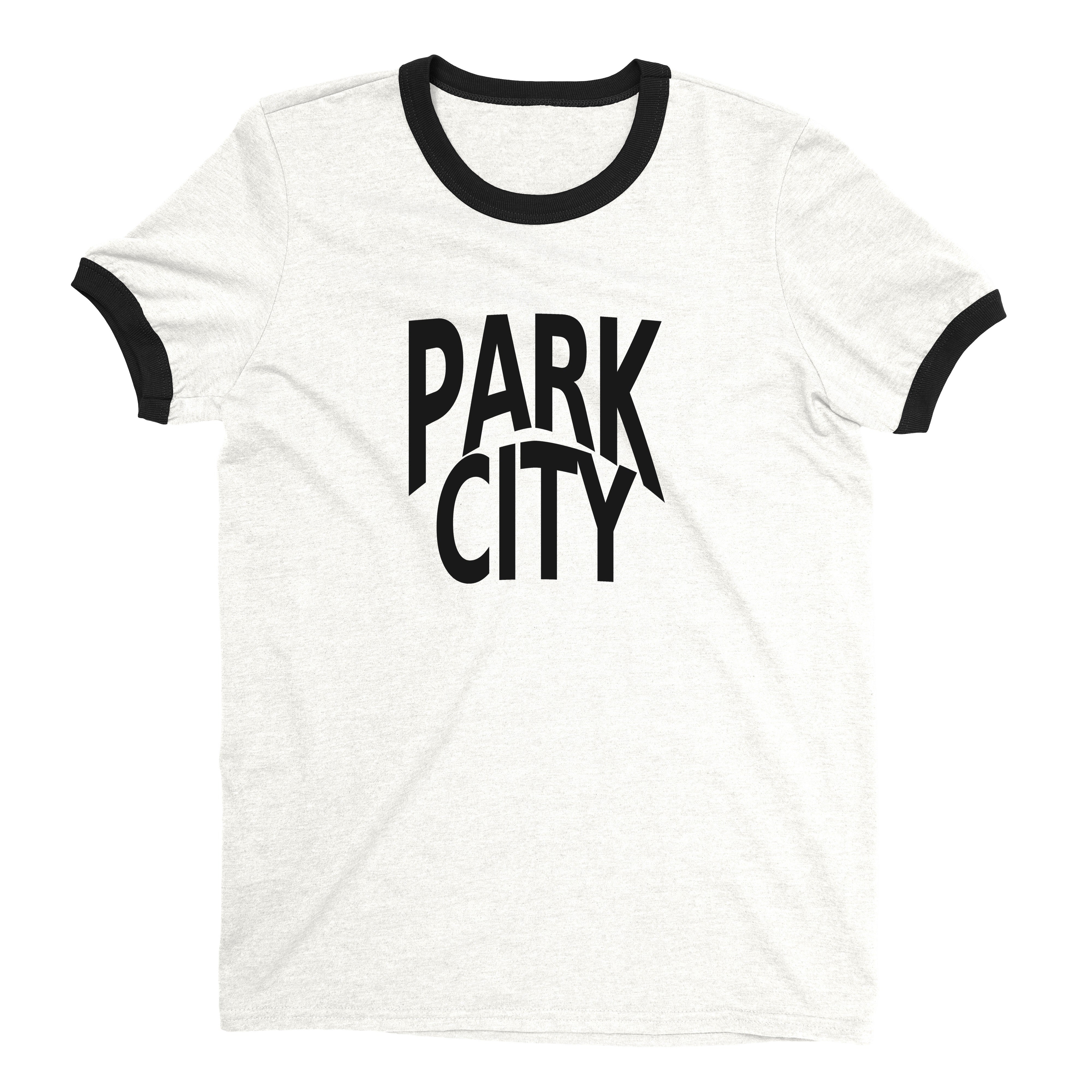 Park City Ski Resort Ringer Tee Retro Style Men's T-Shirt - NYC Factory - White