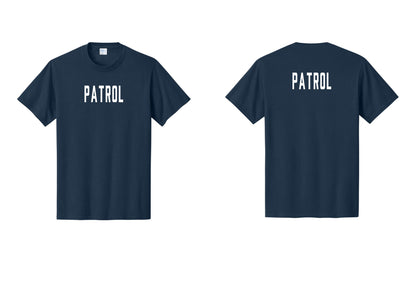 NYC Factory Patrol T-Shirt for Security & Event Teams (Classic) - Front + Back - Navy