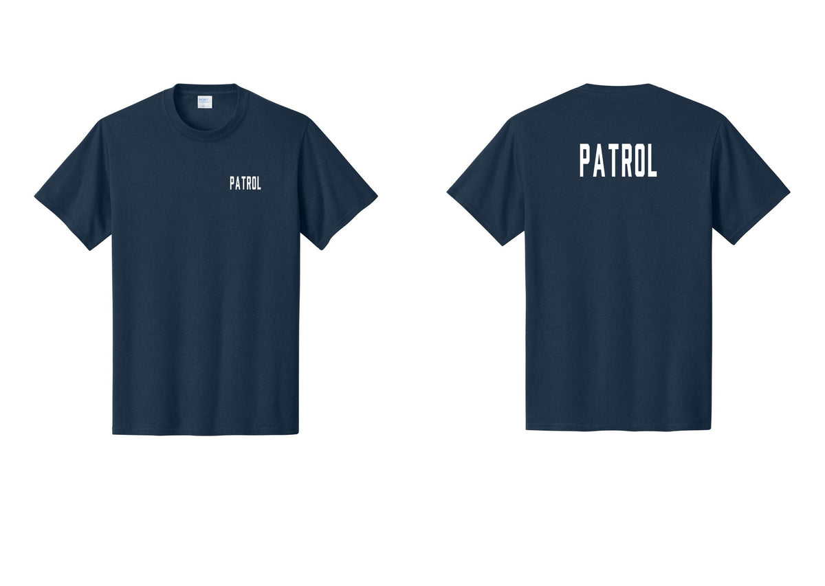 NYC Factory Patrol T-Shirt for Security & Event Teams (Classic) - Chest + Back - Navy