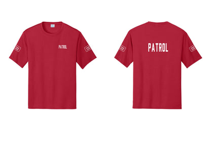 NYC Factory Custom Logo Patrol Performance T-Shirt (Classic) - Chest + Back + Your Logo Sleeves - Red