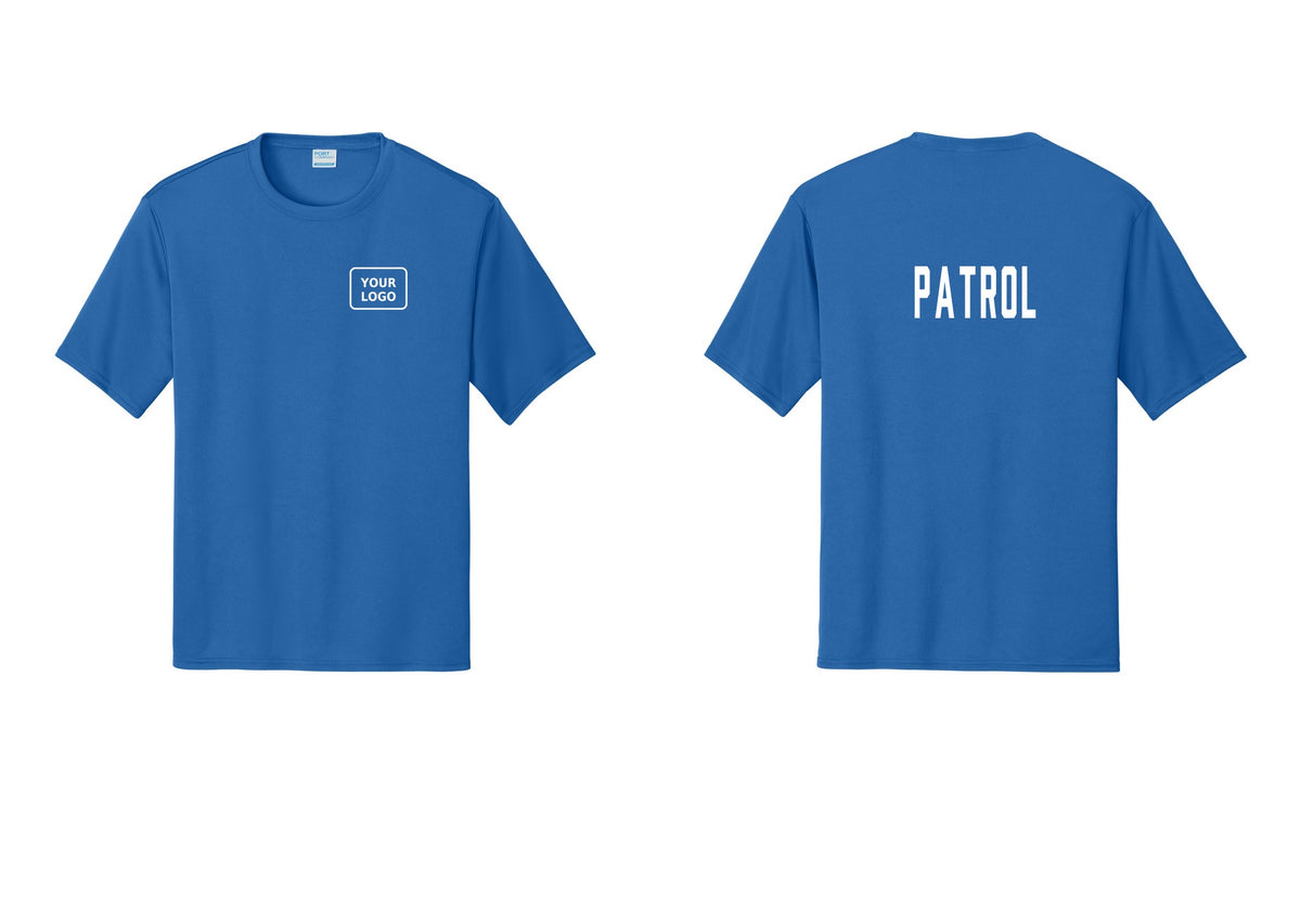 NYC Factory Custom Logo Patrol Performance T-Shirt (Classic) - Your Logo + Back - Royal