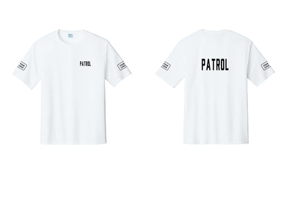 NYC Factory Custom Logo Patrol Performance T-Shirt (Classic) - Chest + Back + Your Logo Sleeves - White
