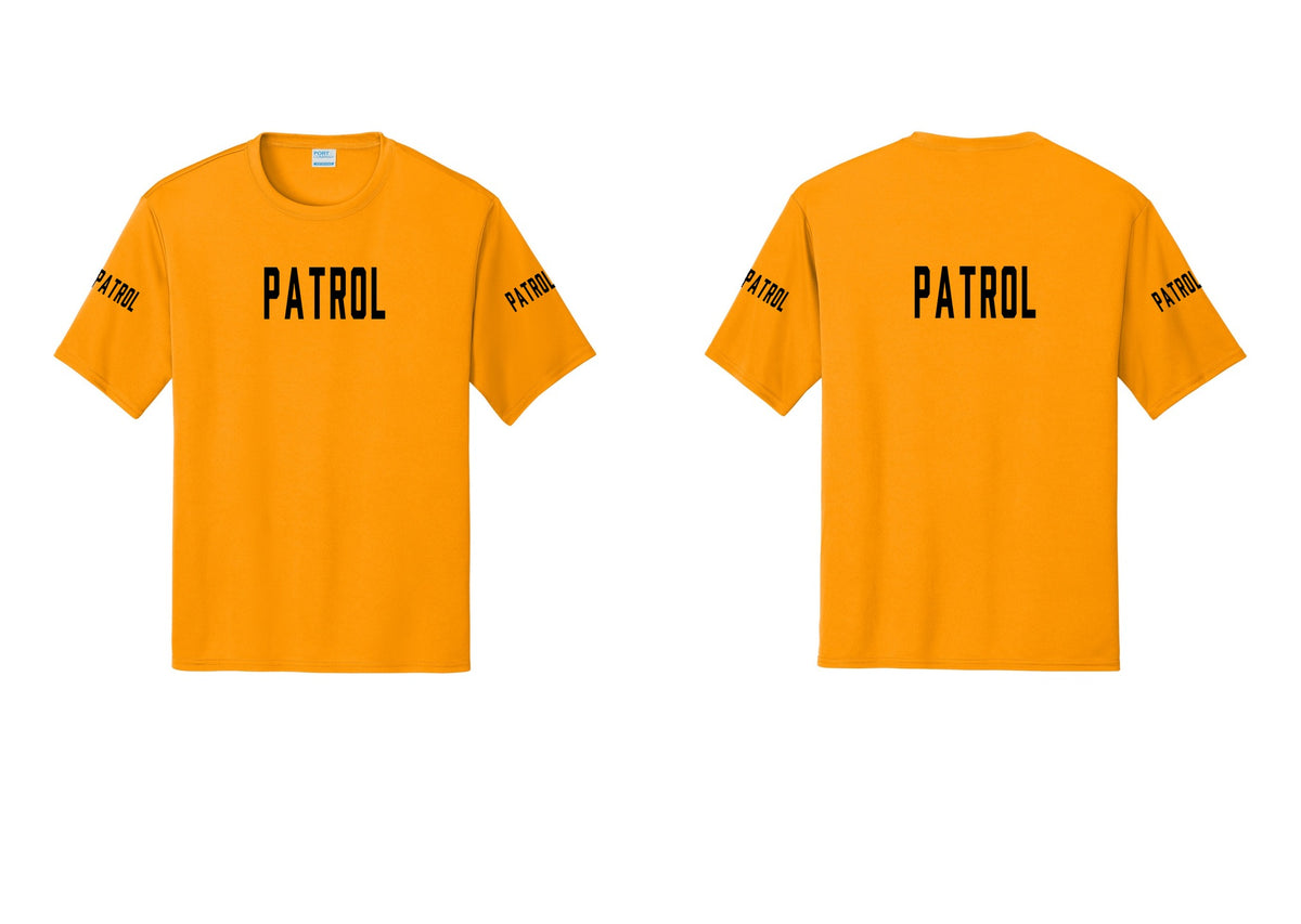 NYC Factory Patrol Performance T-Shirt (Classic) - Front + Back + Patrol Sleeves - Gold