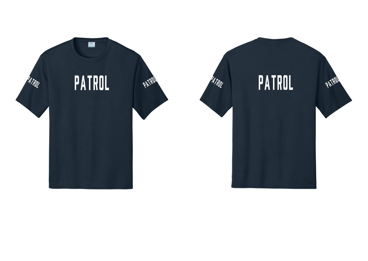 NYC Factory Patrol Performance T-Shirt (Classic) - Front + Back + Patrol Sleeves - Navy
