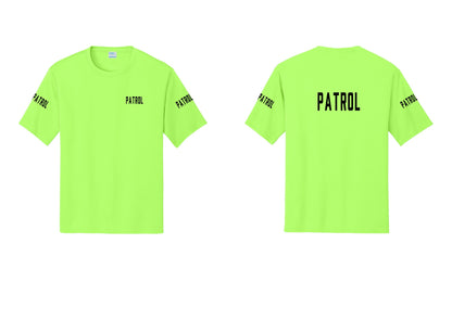 NYC Factory Patrol Performance T-Shirt (Classic) - Chest + Back + Patrol Sleeves - Neon Green