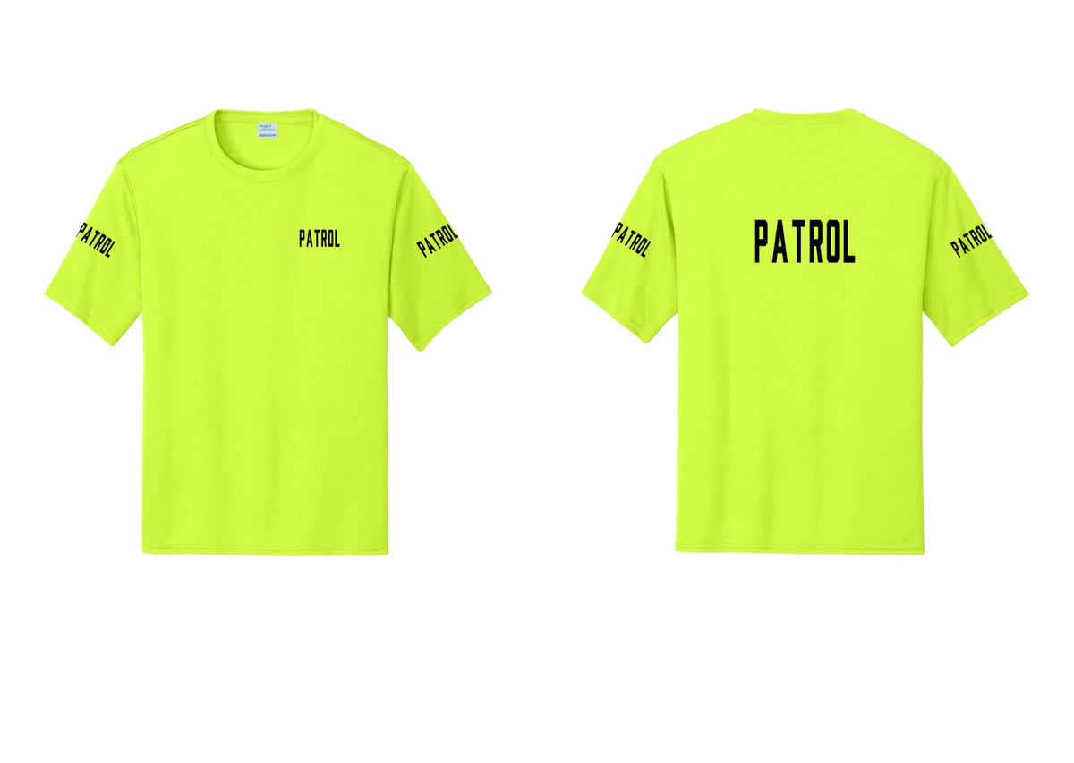 NYC Factory Patrol Performance T-Shirt (Classic) - Chest + Back + Patrol Sleeves - Neon Yellow