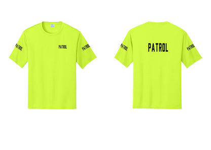 NYC Factory Patrol Performance T-Shirt (Classic) - Chest + Back + Patrol Sleeves - Neon Yellow